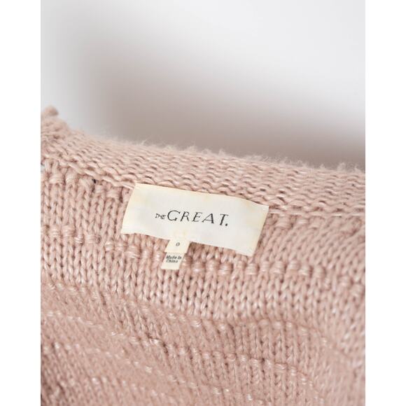 The Great. The Short Monster Loop Knit Cardigan Sweater Open Front TanAIAI - Picture 5 of 9